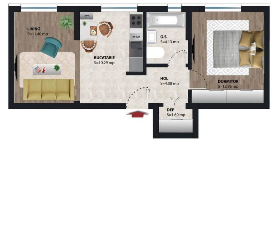 Apartament 2 Camere - Model 5 Parter