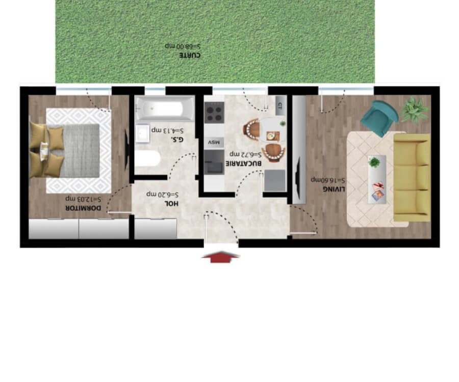 Apartament 2 Camere Parter - Model 7 
